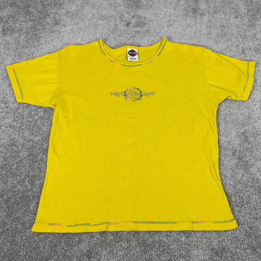 Vintage Harley Davidson T Shirt Womens 2X Y2K Rainbow Stitch Made in USA